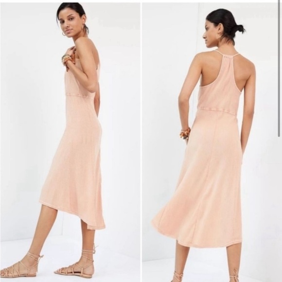 Anthropologie Dresses & Skirts - NWOT Daily Practice Light Peach Pink Cotton Gauze Midi Dress XS